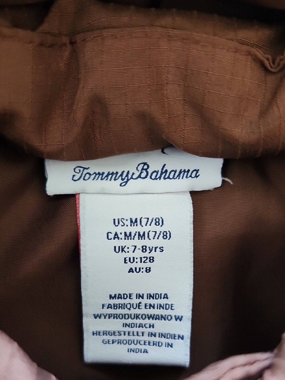 Tommy Bahama Two-Tone Brown & Camel Hooded Puffer Vest | M 7/8 - Picture 2 of 13